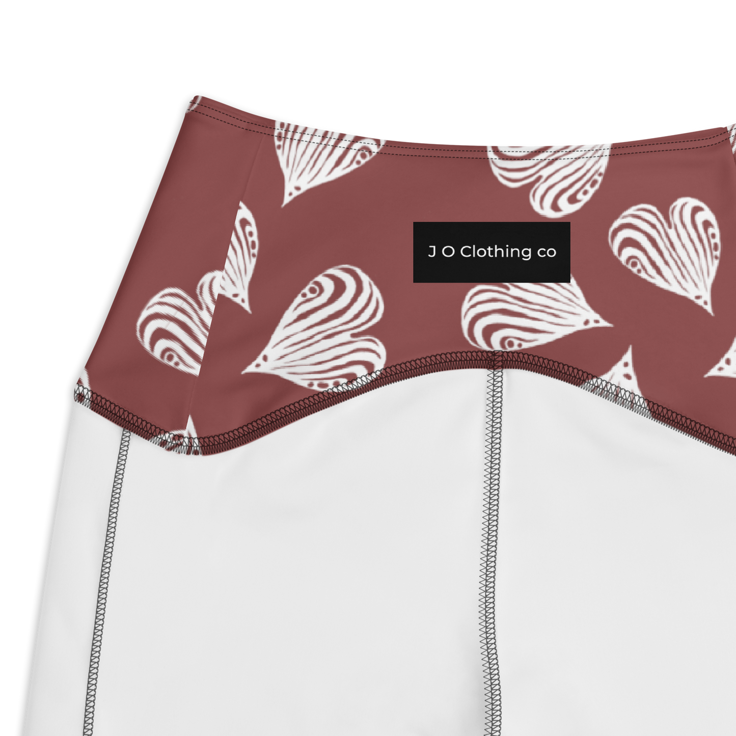 Leaf Red - Recycled Crossover leggings with pockets