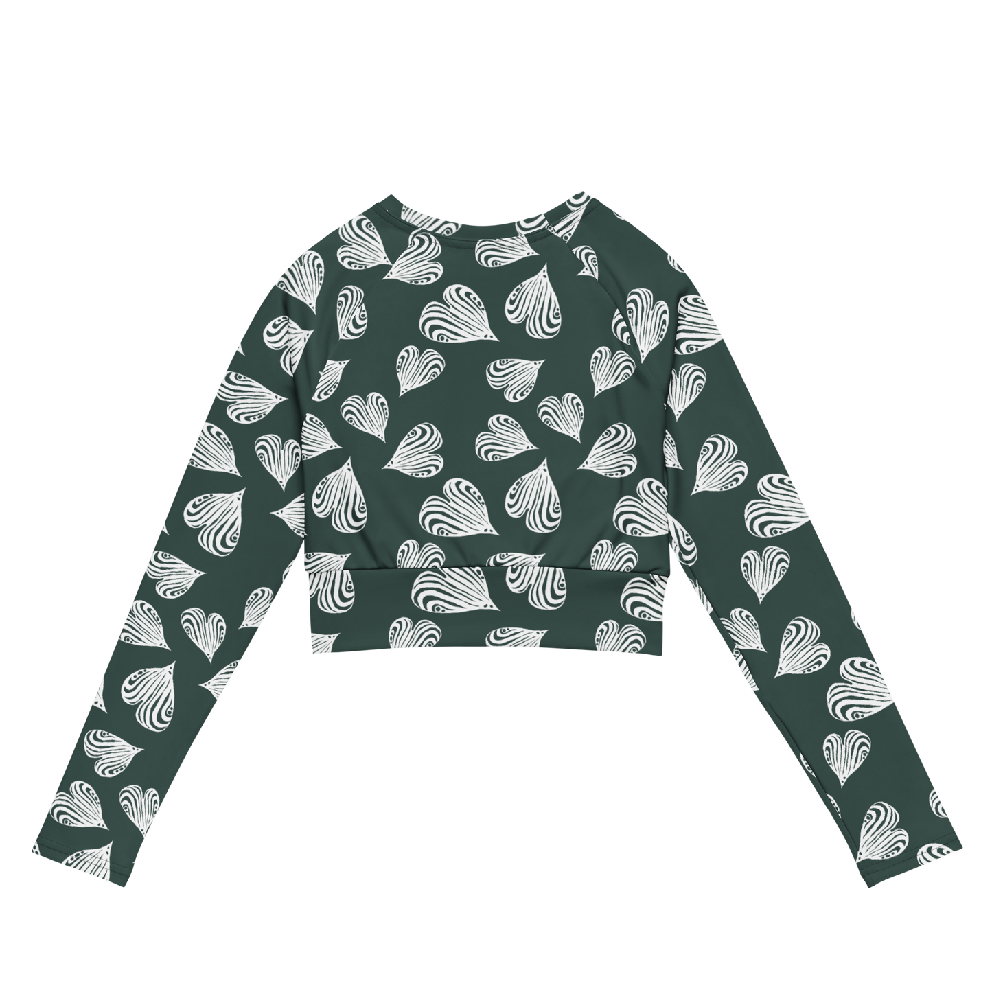 Leaf green - Recycled long-sleeve crop top