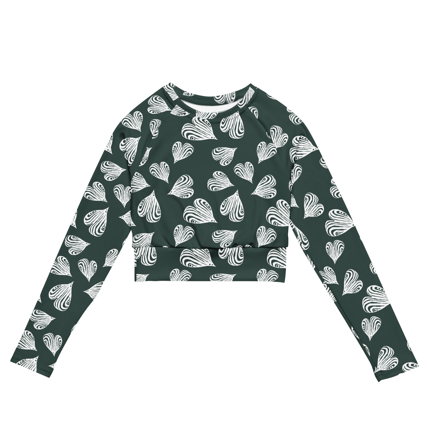 Leaf green - Recycled long-sleeve crop top