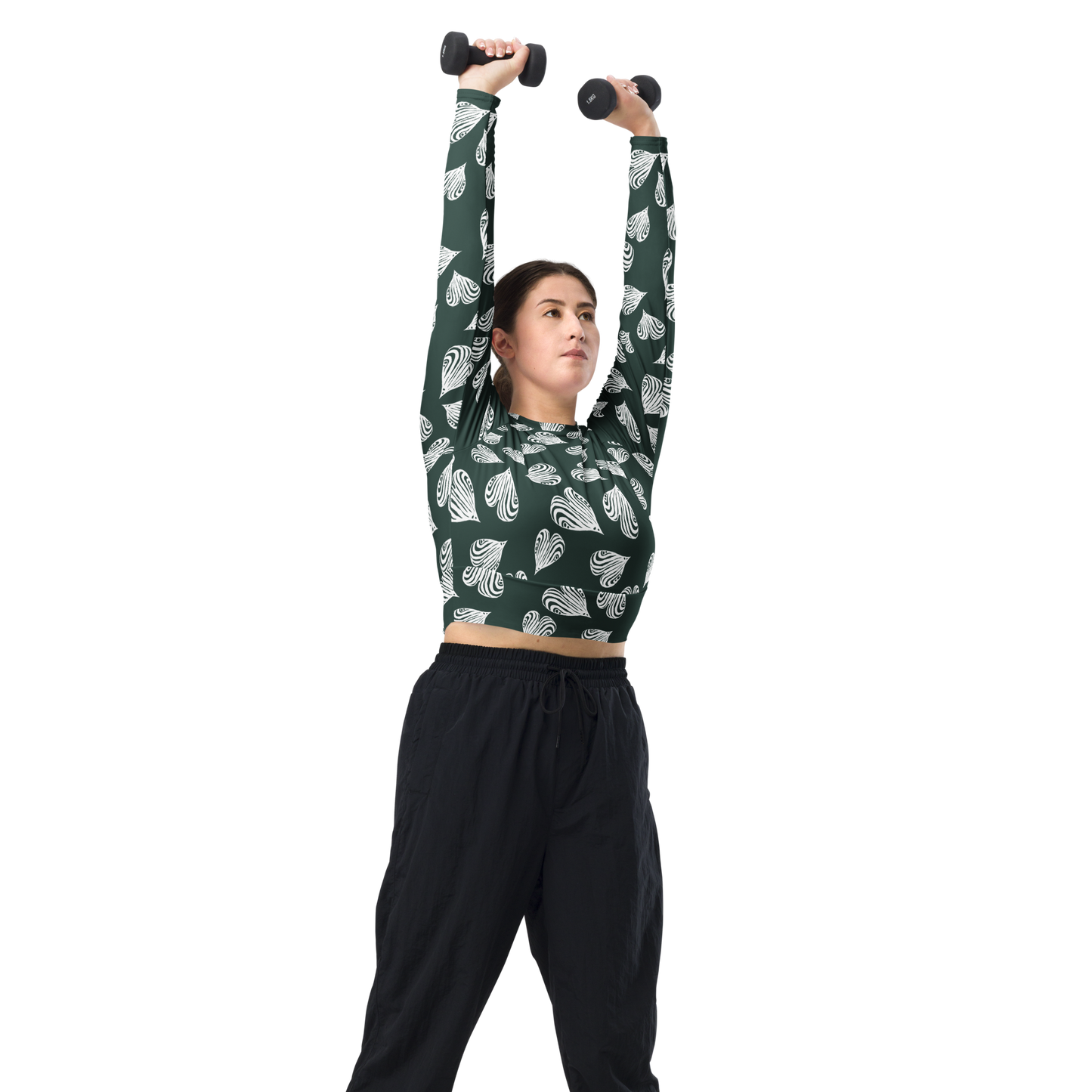 Leaf green - Recycled long-sleeve crop top